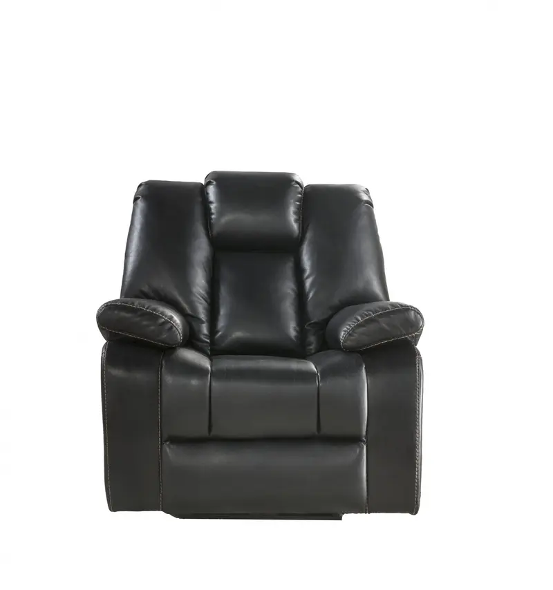 Black Leather-Aire Upholstery Recliner (Power Motion) By Homeroots