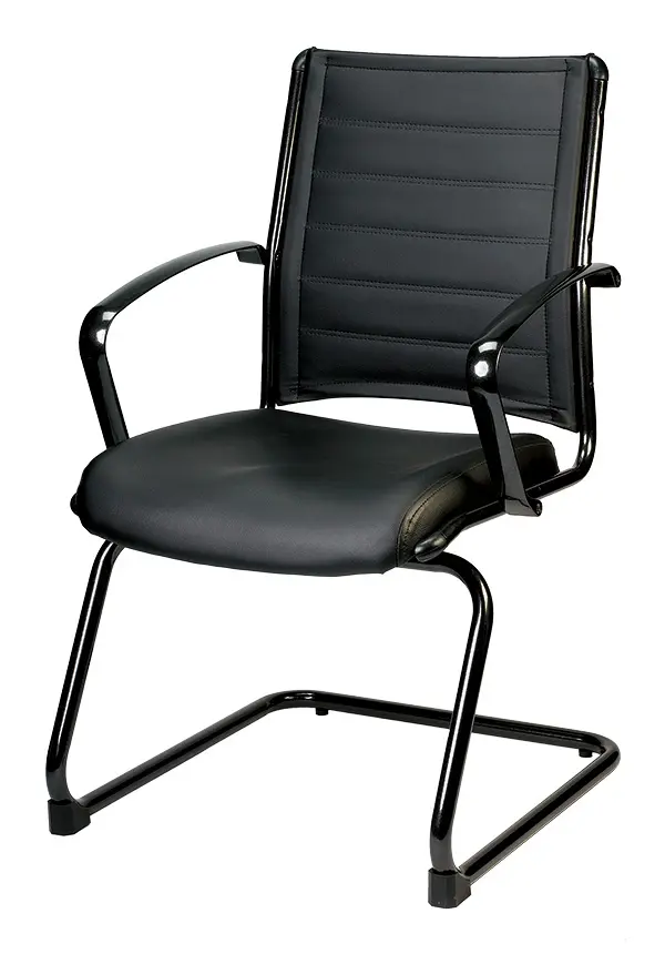 Black Leather Guest Chair By Homeroots - 372385