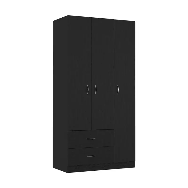 Black Manufactured Wood Two Drawer Combo Dresser By Homeroots