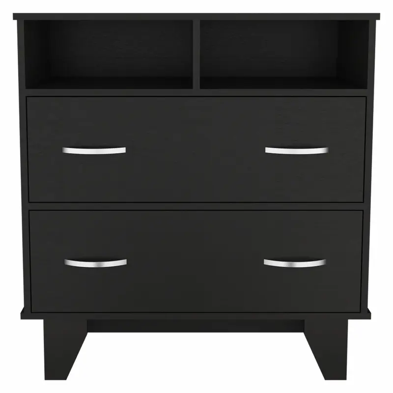 Black Manufactured Wood Two Drawer Dresser By Homeroots