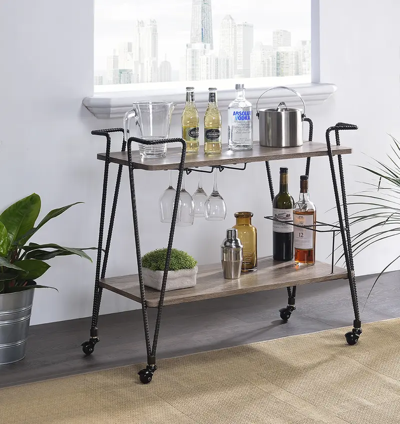 Black Metal Serving Cart By Homeroots - 319142