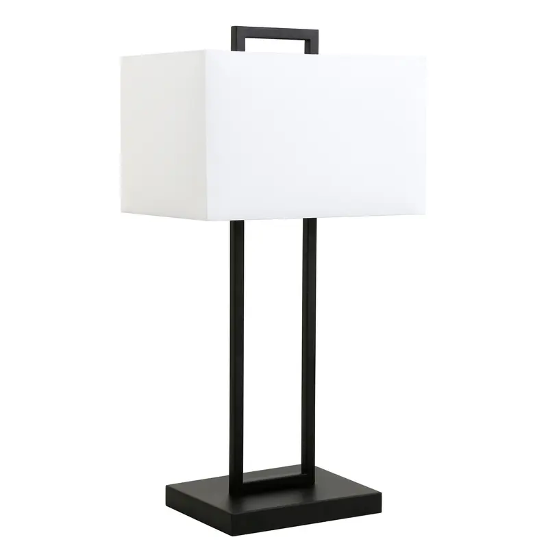 Black Metal Table Lamp With White Shade By Homeroots