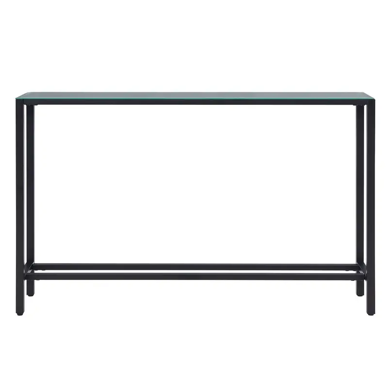 Black Mirrored Glass Console Table By Homeroots