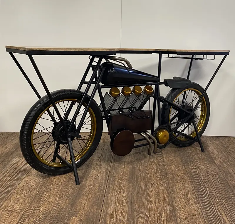 Black Motorcycle Wine Bar By Homeroots