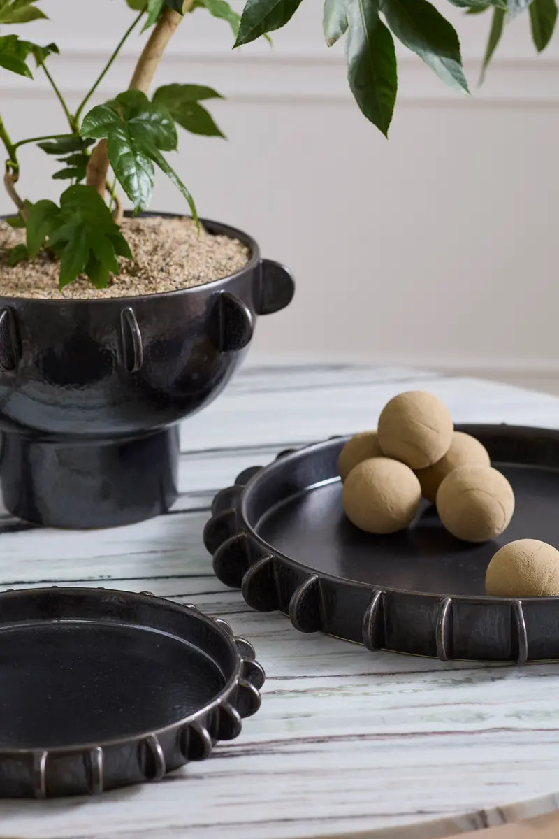 Black Reverie Tray By Accent Decor