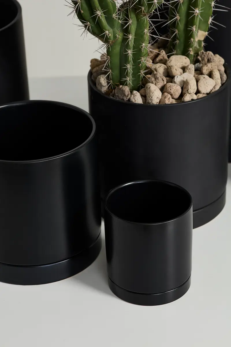 Black Romey Pot By Accent Decor