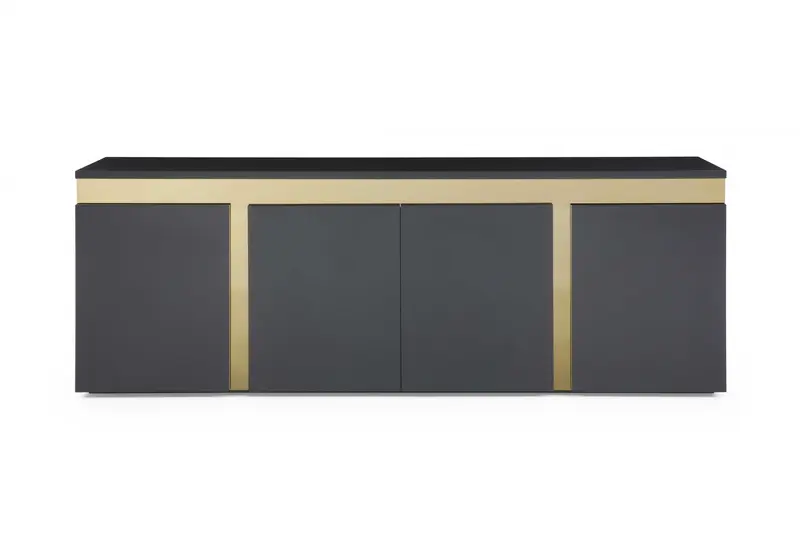 Black Stainless Steel Buffet By Homeroots