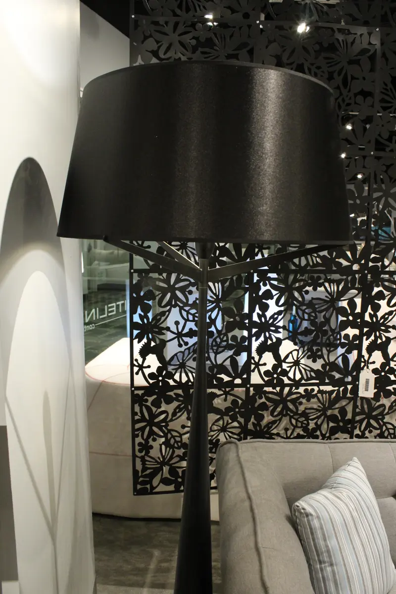 Black Steel Floor Lamp By Homeroots