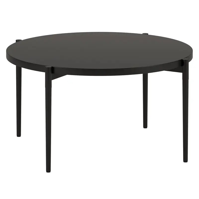 Black Steel Round Coffee Table By Homeroots