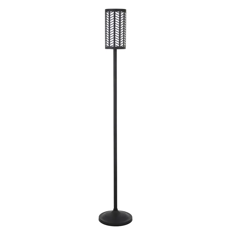 Black Torchiere Floor Lamp With Black Drum Shade By Homeroots
