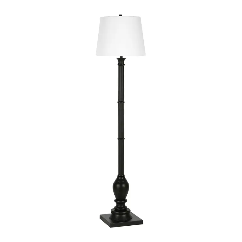 Black Traditional Shaped Floor Lamp With White Frosted Glass Empire Shade By Homeroots