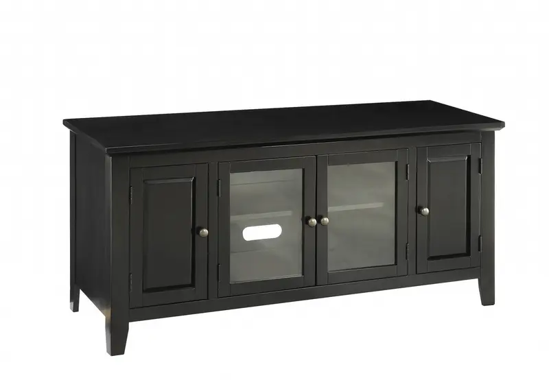 Black Wood Glass TV Stand for Flat Screen TVs up to ' By Homeroots