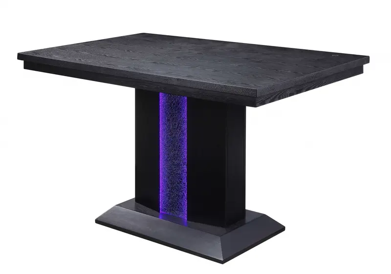 Black Wood LED Counter Height Table By Homeroots