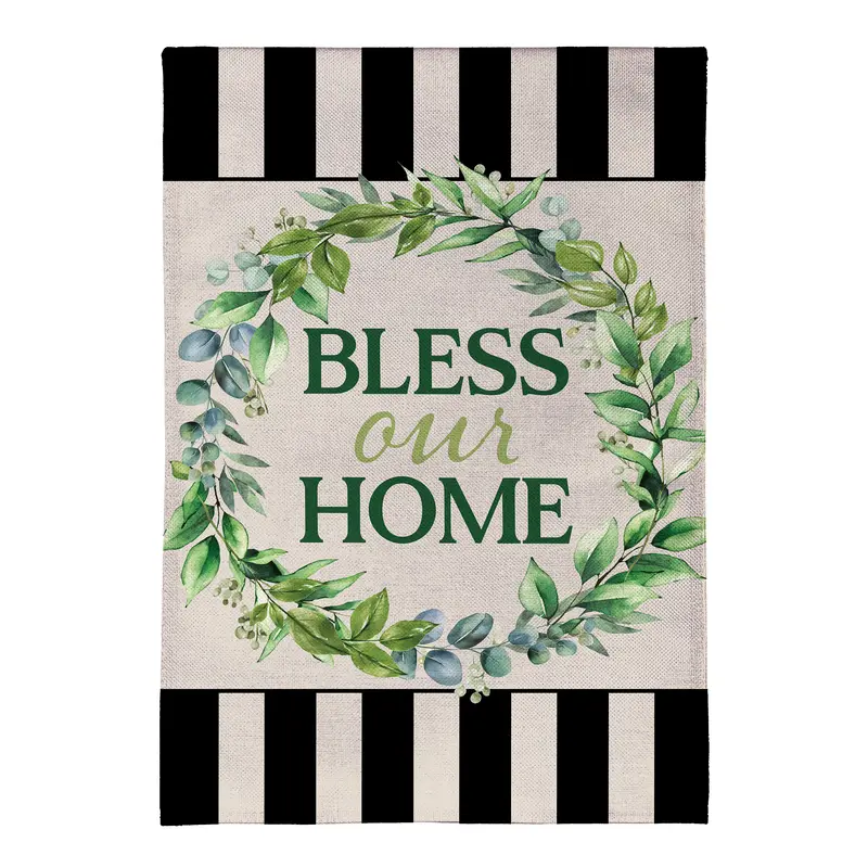 Bless Our Home Burlap Garden Flag