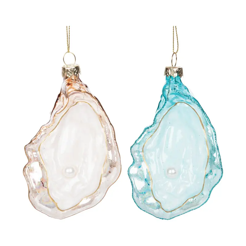 Blown Glass Oyster Shell Orn, A/2