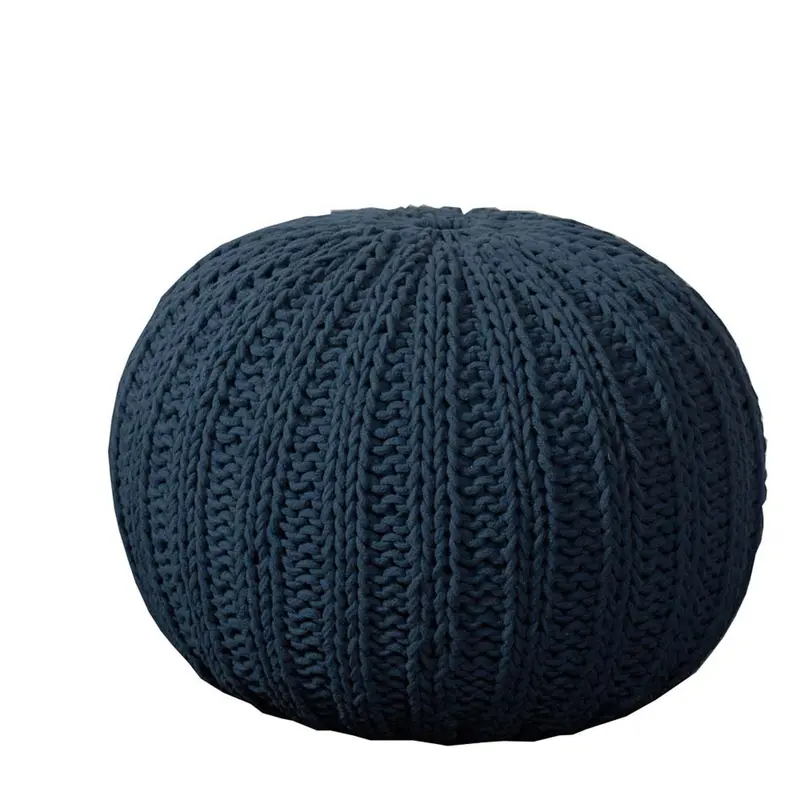 Blue 100% Cotton Ottoman By Homeroots