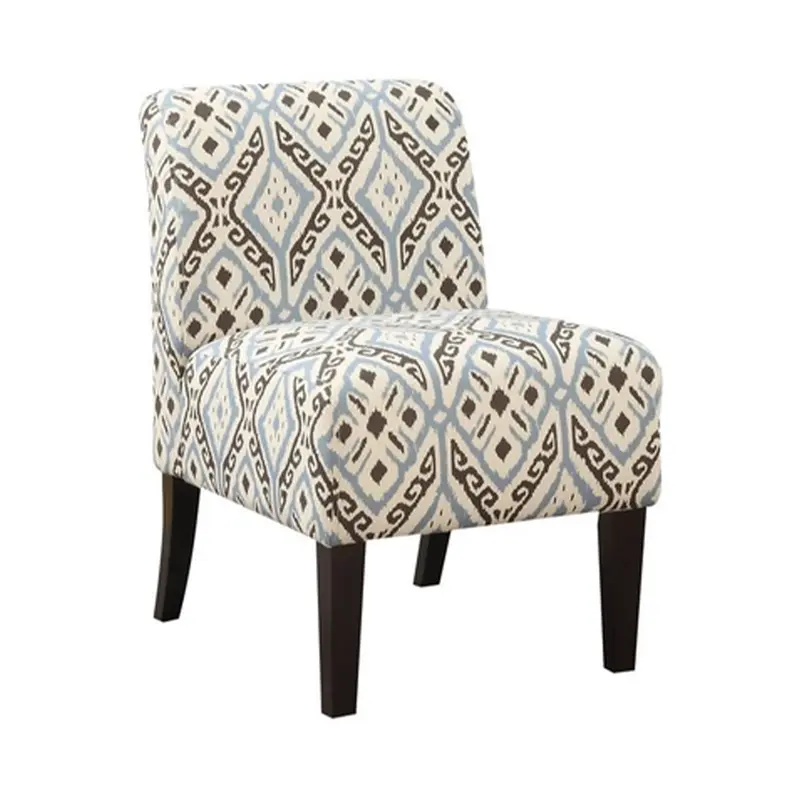 Blue And Black Pattern Upholstered Accent Chair By Homeroots