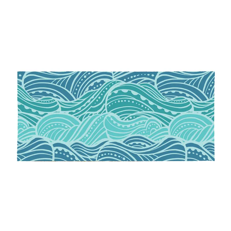 Blue Coastal Make Waves Flocked Coir Sassafras Switch Mat, 22"x10"