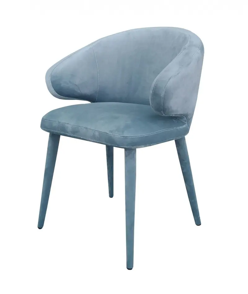 Blue Gray Fabric Wrapped Dining Chair By Homeroots