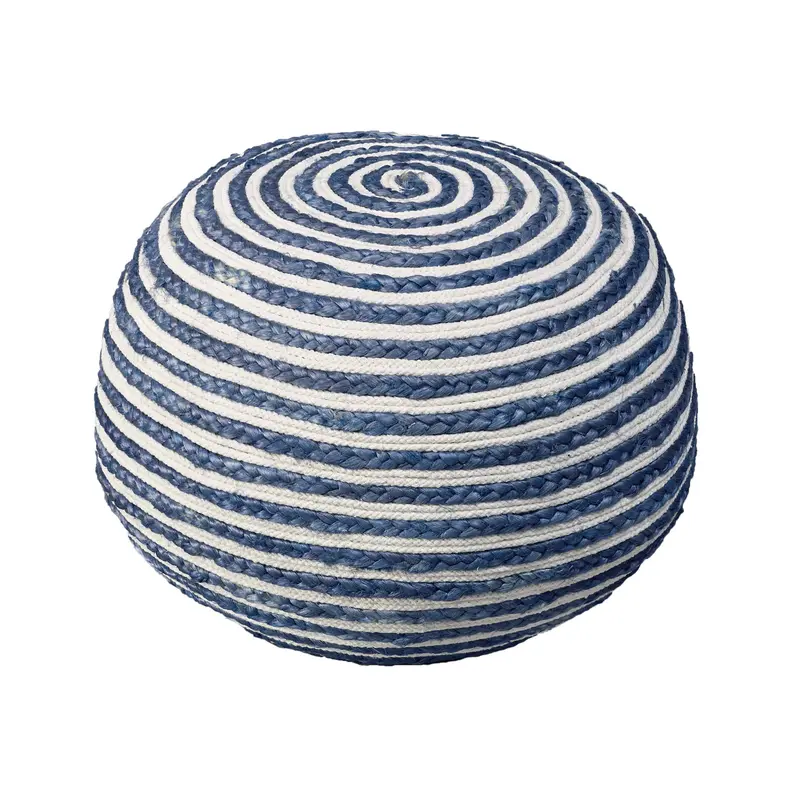 Blue Jute Ottoman By Homeroots