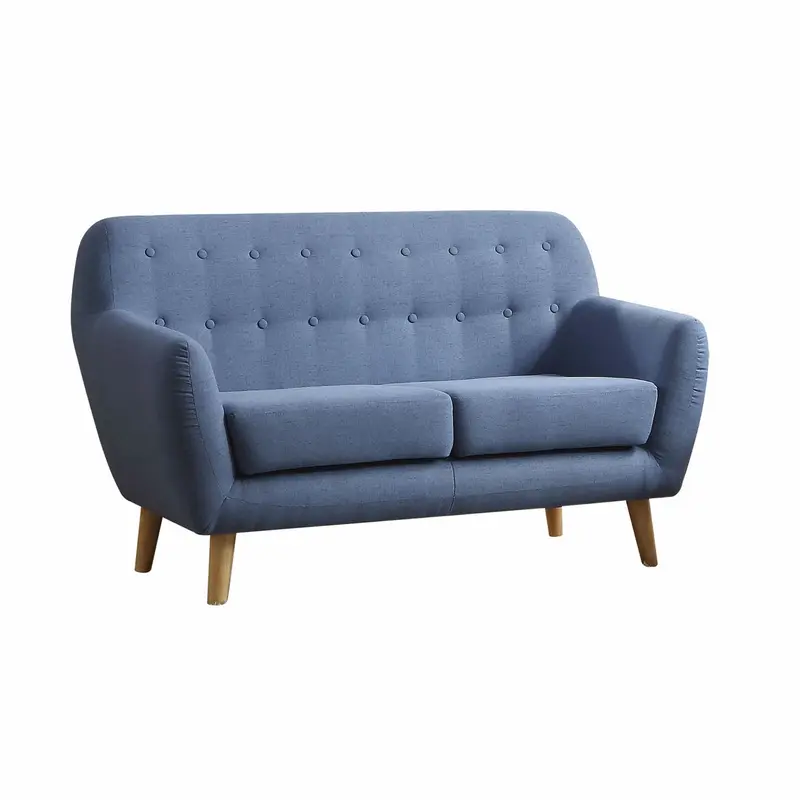 Blue Linen Loveseat By Homeroots