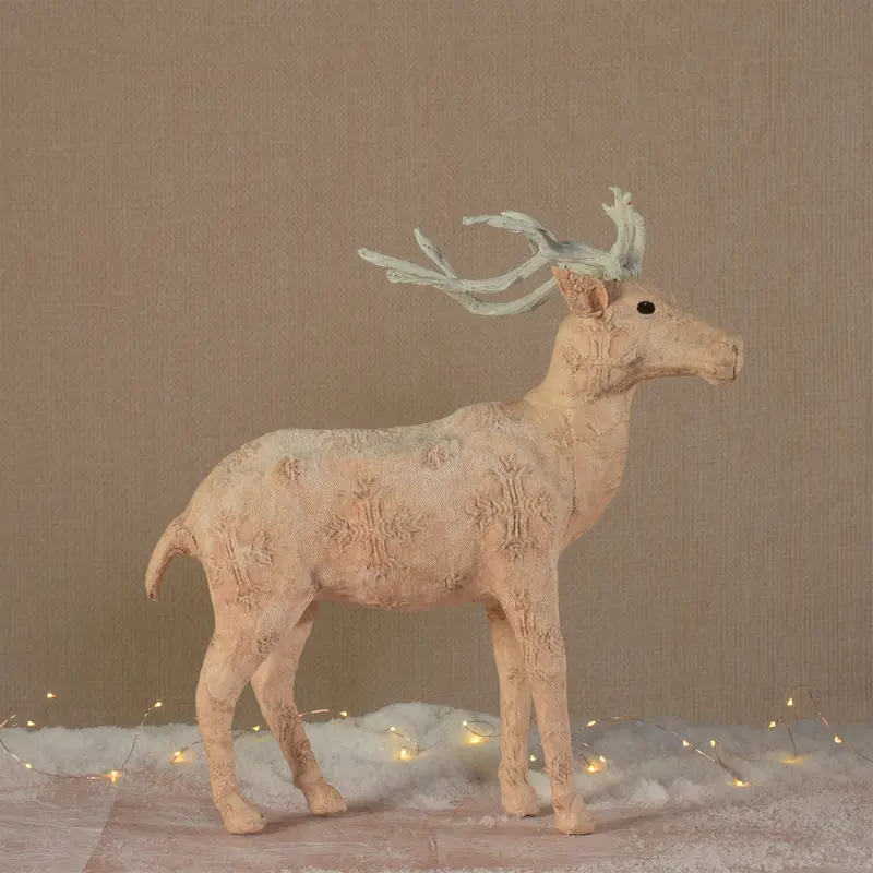 Blush Stag Standing - Large - Stonewashed Pink Set Of 2 By HomArt