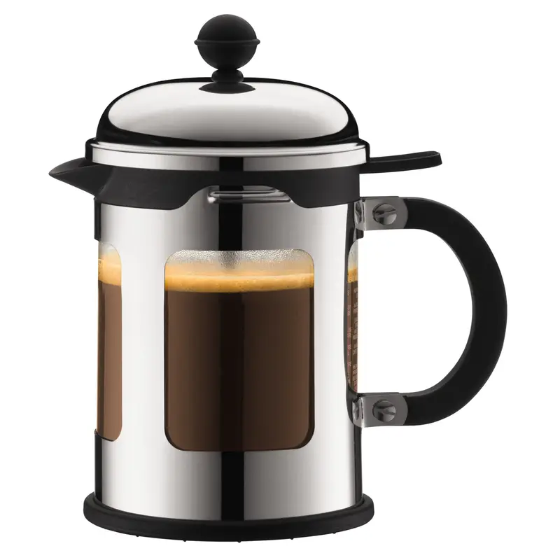 Bodum Chambord Locking Lid 4-Cup, 17 oz. French Press - Stainless Steel