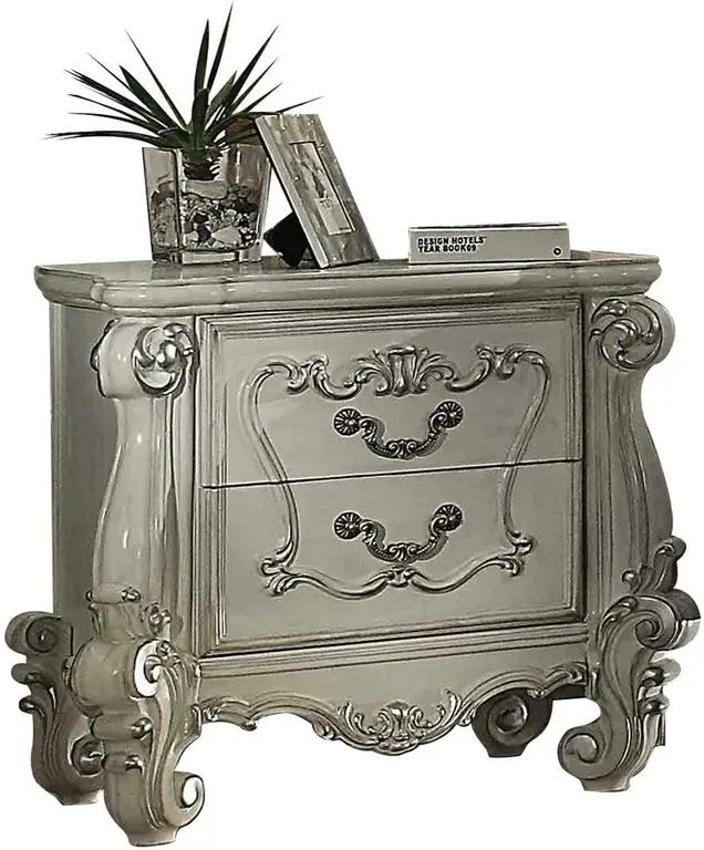 Bone White Wood Nightstand By Homeroots