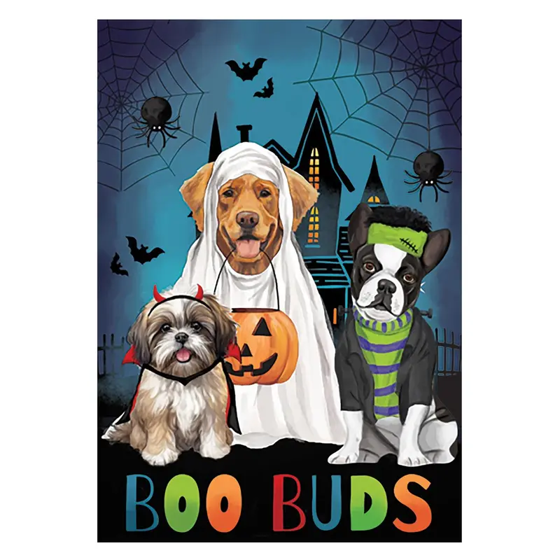 Boo Buds Applique House Flag