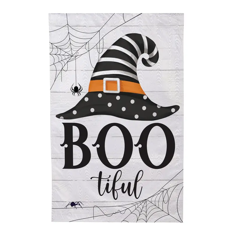 Boo-tiful Witch Hat Moire Flag House