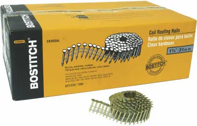 Bostitch 1-1/4 in. L Wire Coil Galvanized Roofing Nails 15 deg 7200 pk - Open Box