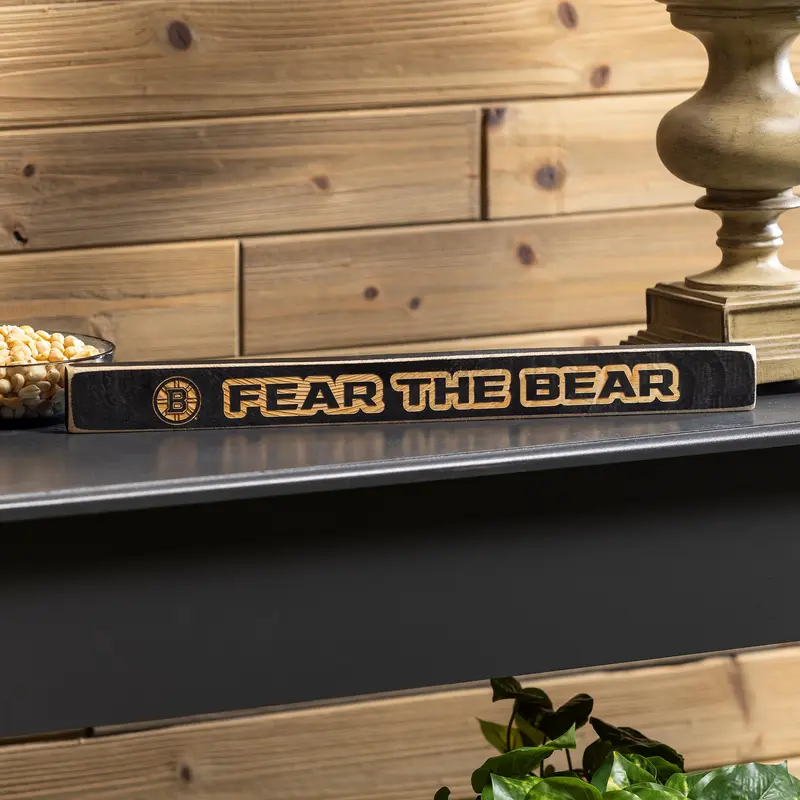 Boston Bruins Engraved Wood Sign, 1.5" x 18"