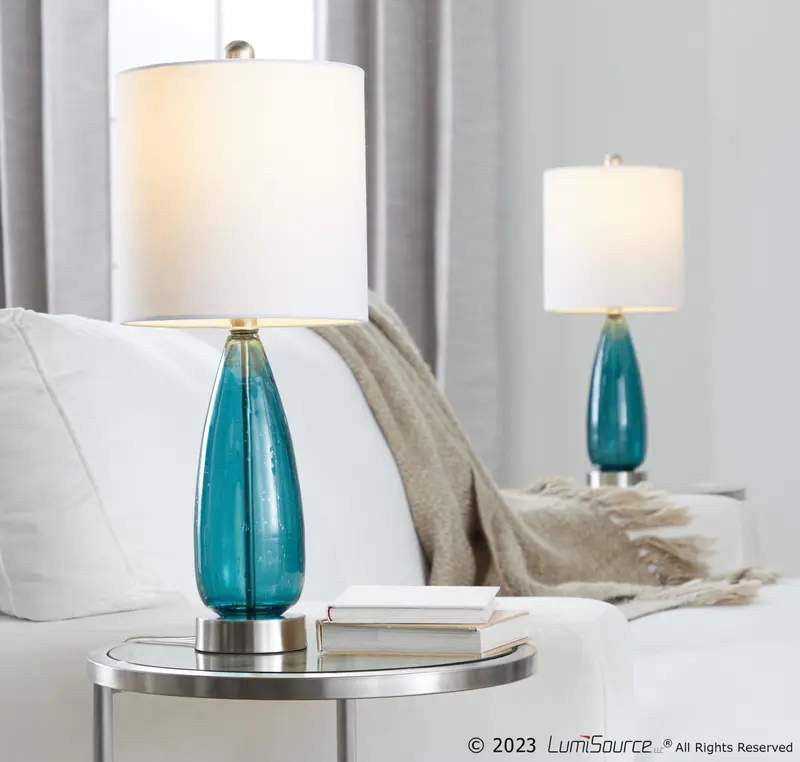 Bottega 22" Glass Accent Lamp - Set of 2 By LumiSource - GTG22-BTTGA BUBNIW2
