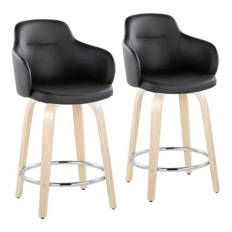 Boyne 24" Fixed-Height Counter Stool - Set of 2 By LumiSource - B24-BOYNEPU-GRTZR2 NABK2