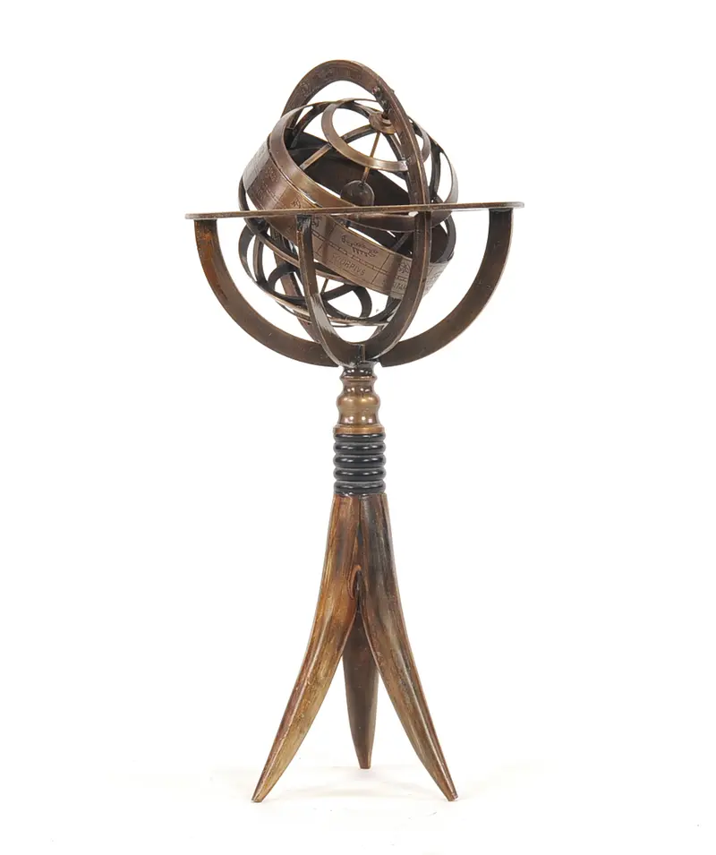 Brass Armillary On Horn Stand By Homeroots