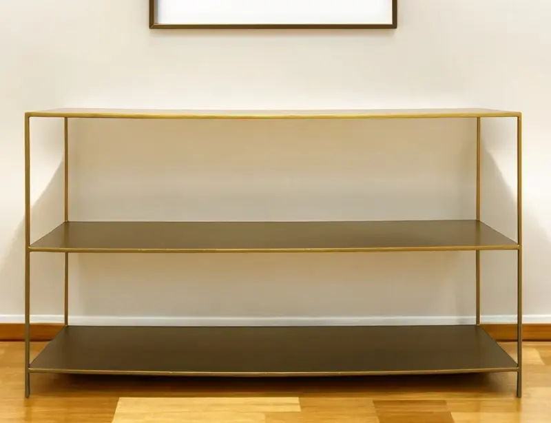 Brass Iron Console Table With Shelves By Homeroots