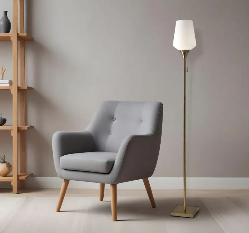 Brass Metal Torchiere Floor Lamp With White Glass Novelty Shade By Homeroots