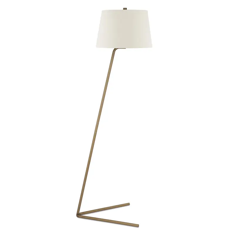 Brass Novelty Floor Lamp With White Frosted Glass Drum Shade By Homeroots