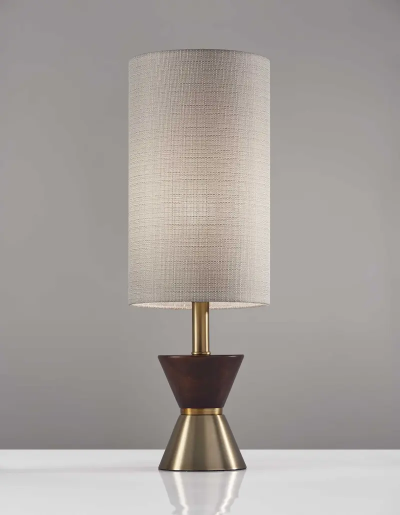 Brass Wood Metal Diabolo Table Lamp By Homeroots