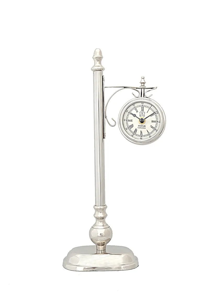 BrassAlum Lamp Post Clock One Sided By Homeroots