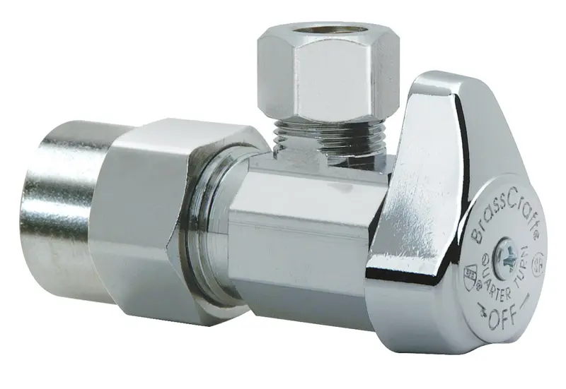 BrassCraft 1/2 in. CPVC outlets X 3/8 in. Compression Brass Angle Stop Valve - Open Box