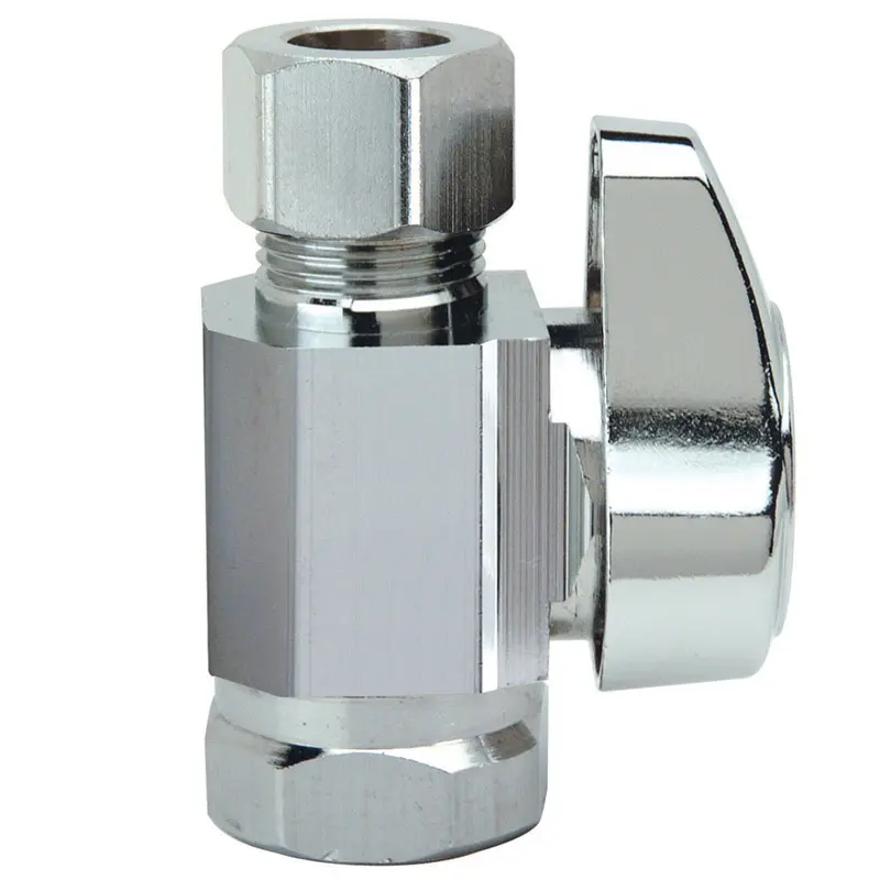 BrassCraft 3/8 in. FPT X 3/8 in. Compression outlets Brass Shut-Off Valve - Open Box