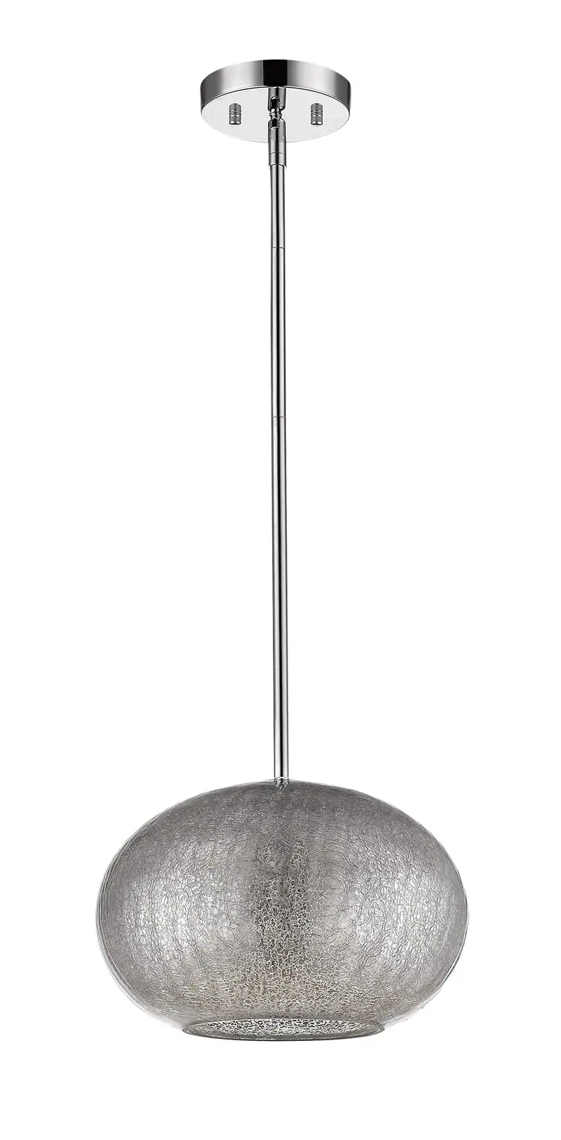 Brielle 1-Light Polished Nickel Pendant With Textured Glass Shade By Homeroots