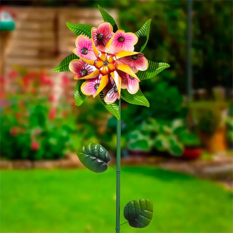 Bright Blossom Wind Spinner Stake 60"H