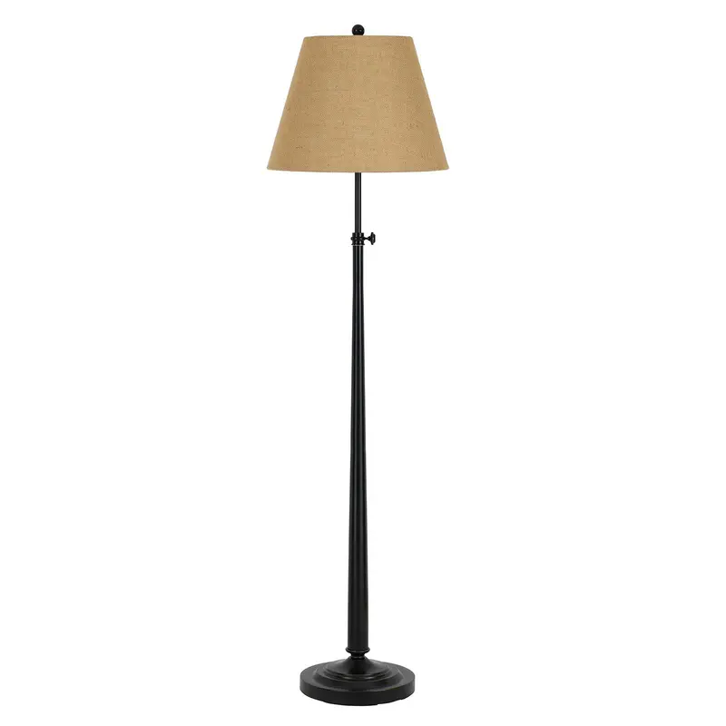 Bronze Adjustable Traditional Shaped Floor Lamp With Brown Empire Shade By Homeroots