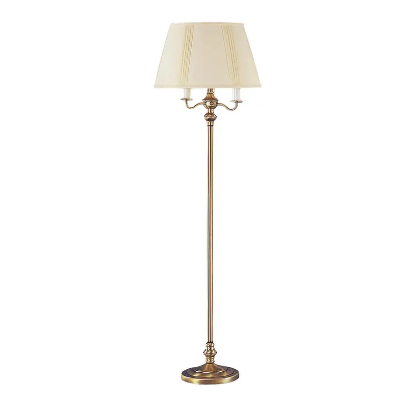 Bronze Four Light Traditional Shaped Floor Lamp With Beige Square Shade By Homeroots