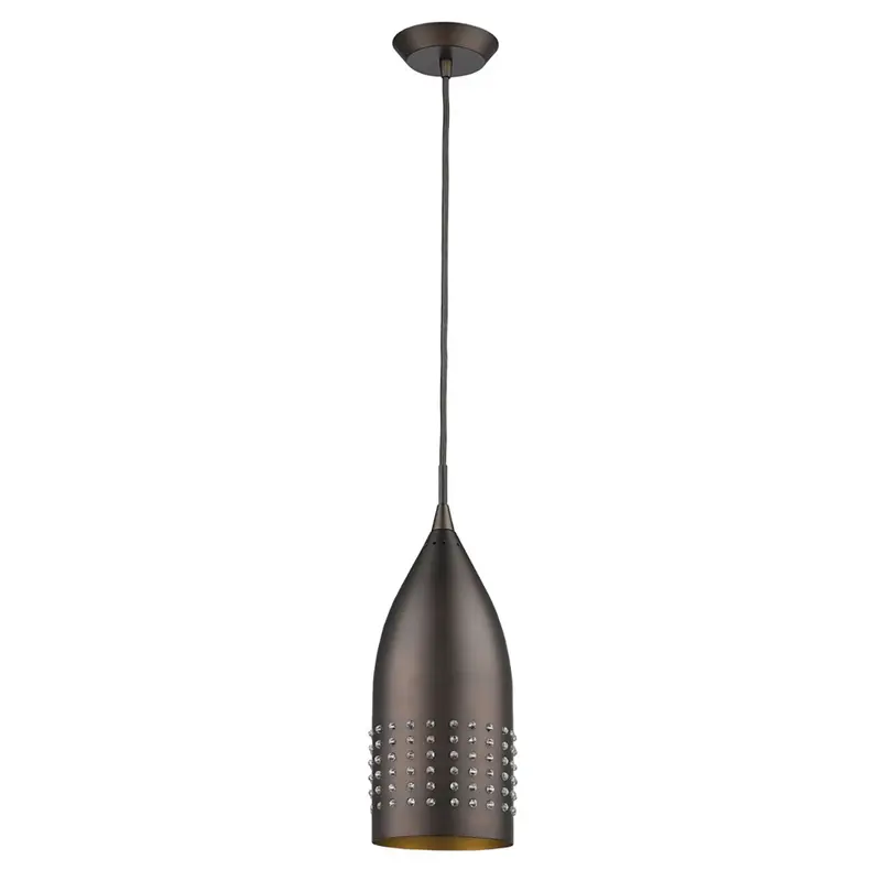 Bronze Hanging Light with Glass Studs By Homeroots