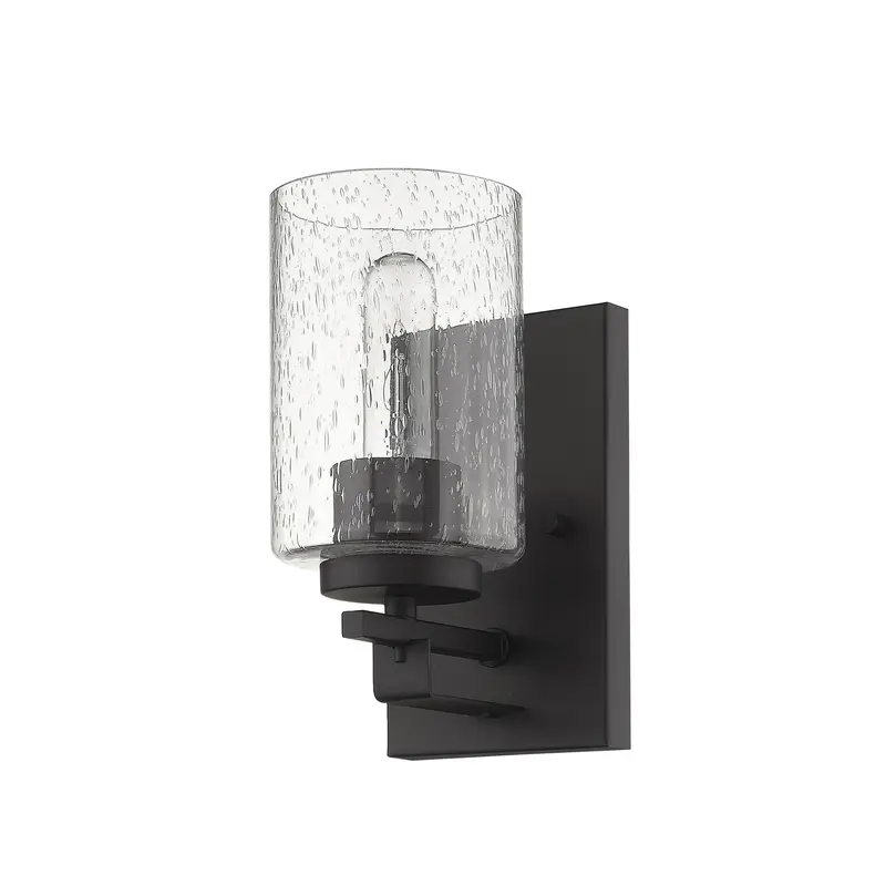 Bronze Metal and Textured Glass Wall Sconce By Homeroots