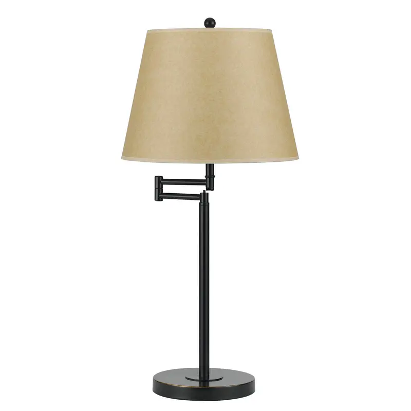 Bronze Metal Table Lamp With Tan Empire Shade By Homeroots