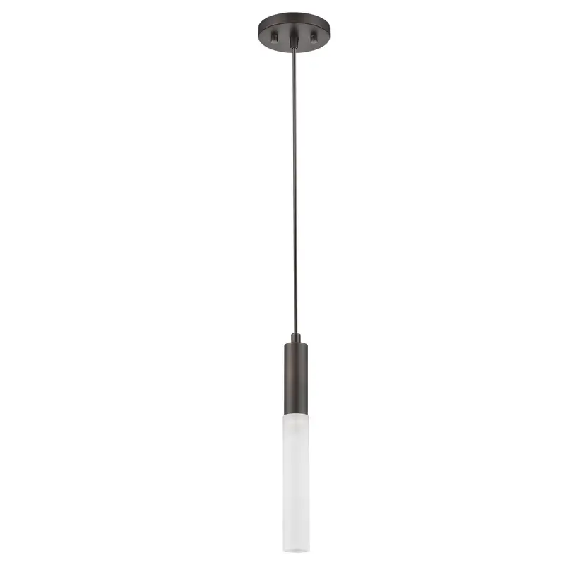 Bronze Pendant Hanging Light with Frosted Glass Shade By Homeroots